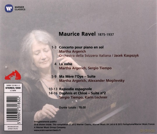 Martha Argerich: Concerto En Sol La Valse [CD]