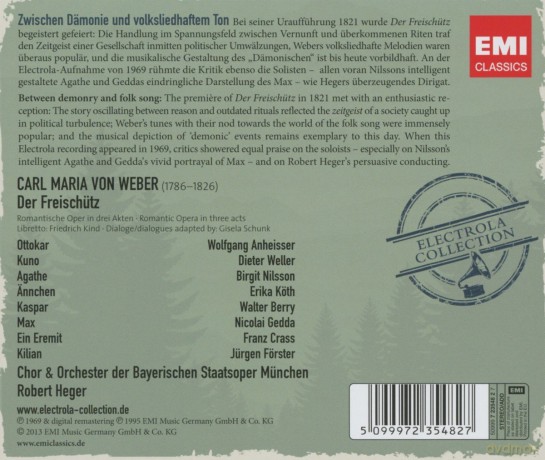 Nicolai Gedda /Robert Heger: Der Freischutz [2CD]