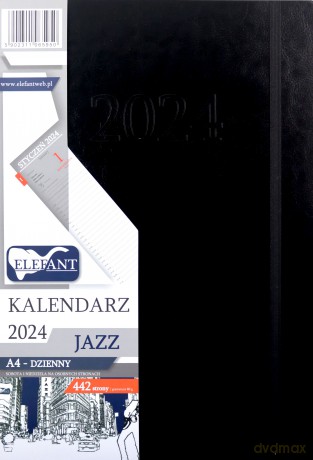 Kalendarz 2024 A4 dzienny Jazz czarny [KALENDARZ]