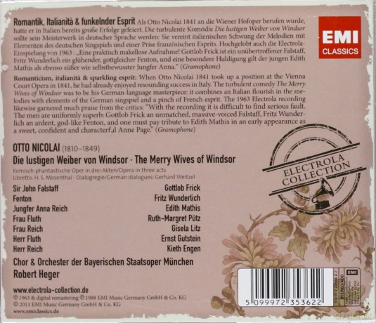 Fritz Wunderlich/Robert Heger: Die Lustigen Weiber Von Windsor [2CD]