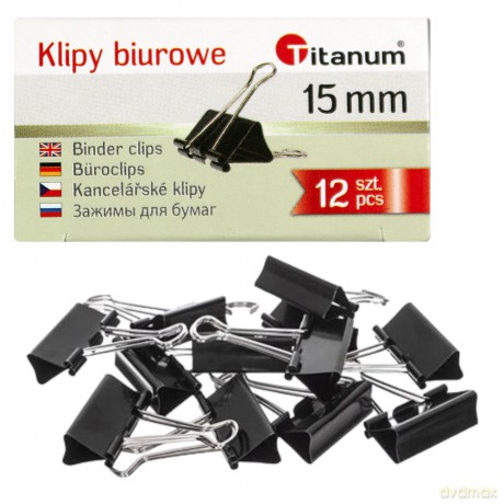 Klipy biurowe 15mm 12 szt