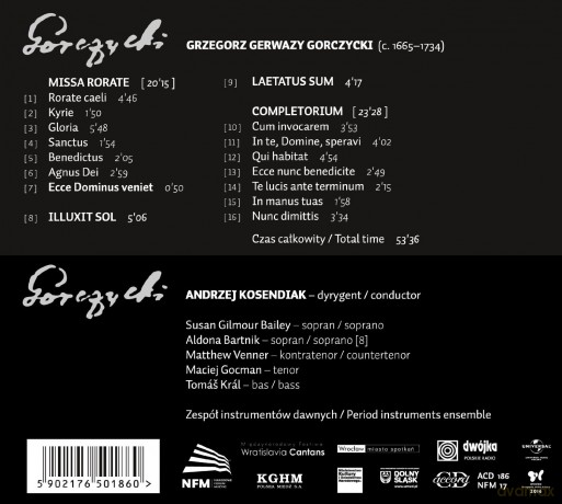 Andrzej Kosendiak: Grzegorz Gerwazy Gorczycki (digibook) [CD]