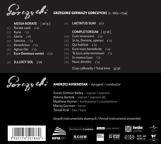 Andrzej Kosendiak: Grzegorz Gerwazy Gorczycki (digibook) [CD]