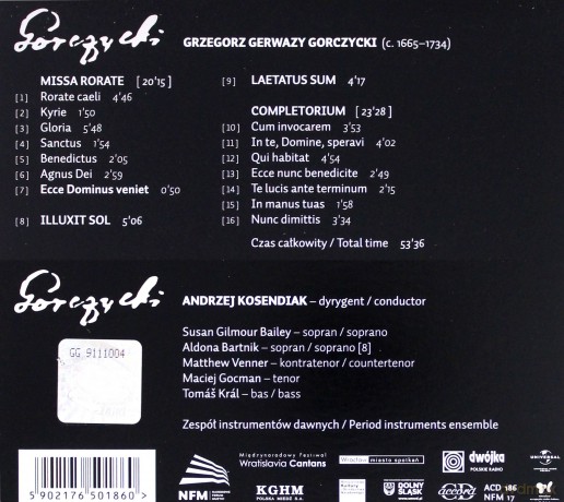 Andrzej Kosendiak: Grzegorz Gerwazy Gorczycki (digibook) [CD]