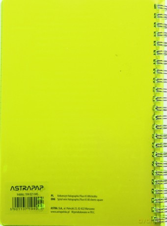 Kołozeszyt A5/80K kratka Fluo