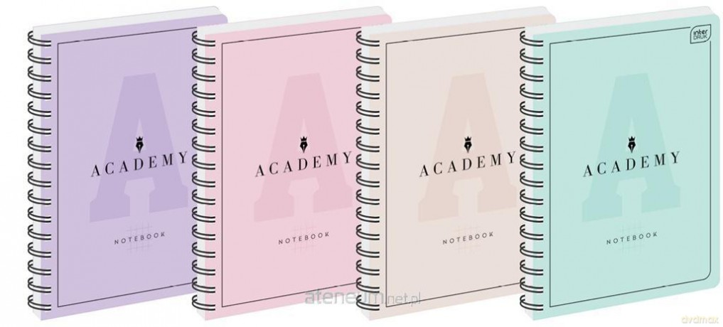 Kołozeszyt B5/100K kratka Academy Pastel (5 szt)