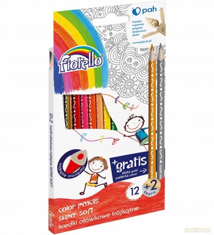 Kredki Super Soft 12 kolorów + 2 gratis