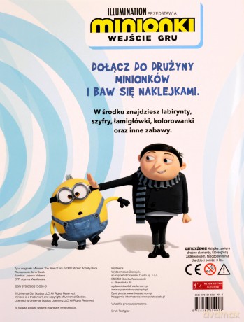 Minionki. Wejście Gru. Zabawy z naklejkami [KSIĄŻKA]