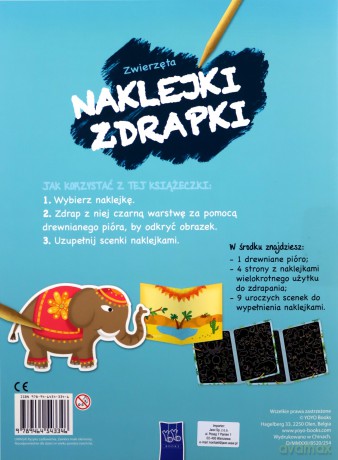 Naklejki zdrapki. Zwierzęta [KSIĄŻKA]