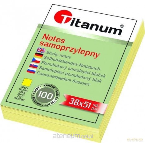 Notes samoprzylepny 38x51mm 100K żółty