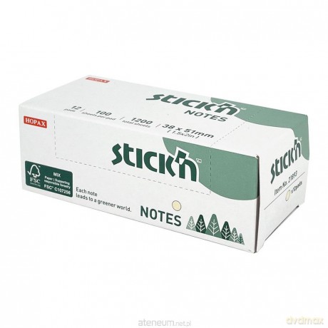Notes samoprzylepny 38x51mm żółty 100k. (12 szt)