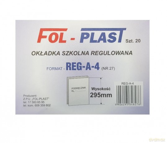 Okładka na podr A4 regulowana NR 27 (20 szt)