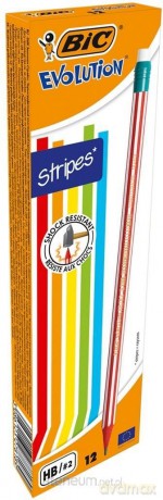 Ołówek Evolution z gumką Stripes 646 HB (12 szt)