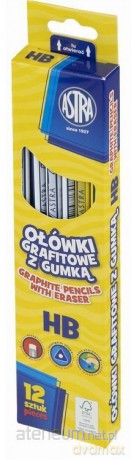 Ołówek grafitowy z gumką HB (12 szt)