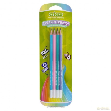 Ołówek trójkątny pastel HB 4 szt.