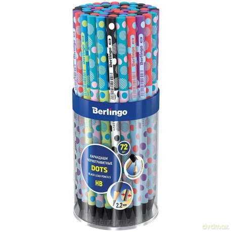 Ołówek z czarnego drewna Dots (72 szt)