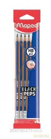 Ołówek z gumką Blackpeps blue HB 6 szt