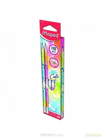 Ołówek z gumką Mini Cute HB (6 szt)