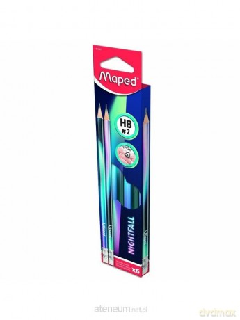 Ołówek z gumką Nightfall HB (6 szt)