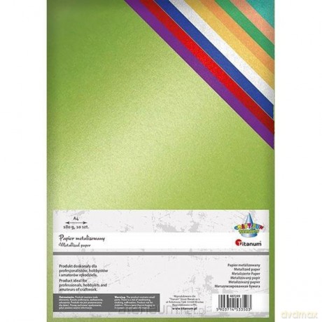 Papier metalizowany A4 10 kolorów 180g