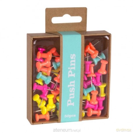 Pinezki beczułki Fluor Collection 50 szt MIX