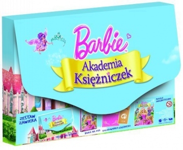 Megapack: Barbie i akademia księżniczek (Teczka A4 + kolorowanka cudowny świat księżniczek, kredki, puzzle) [DVD]