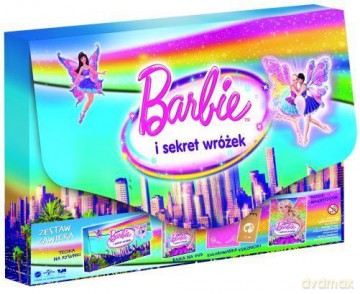 Megapack: Barbie i sekret wróżek (Teczka A4 + kolorowanka cudowny świat księżniczek, kredki, puzzle)