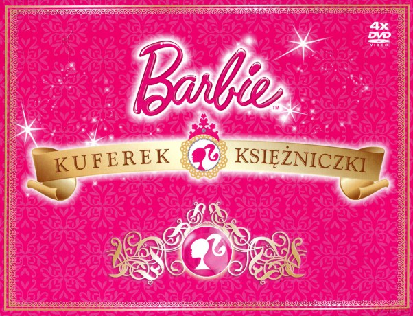 Barbie kuferek Księżniczki: Barbie i Trzy Muszkieterki/ Barbie i 12 tańczących księżniczek/ Barbie Mariposa/ Barbie Wróżkolandia (Fairytopia)  [BOX] [4DVD]