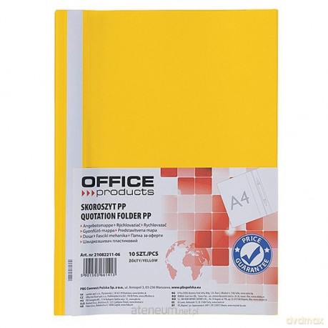 Skoroszyt A4 PP żółty (10 szt)