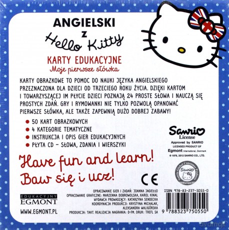 Angielski z Hello Kitty. Karty edukacyjne moje pierwsze słówka [CD]+[KARTY]