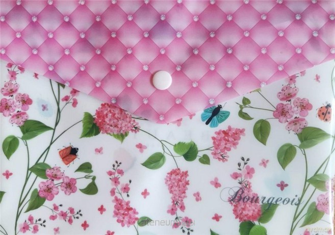 Teczka A5+ plastikowa z klipsem Kwiaty P0012