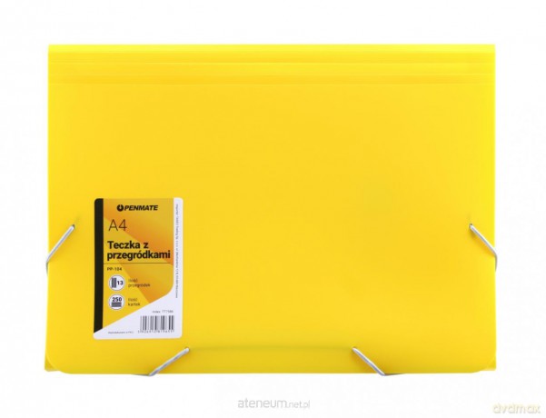 Teczka z przegródkami A4 PP-104 żółta