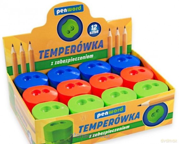 Temperówka podwójna z pojemnikiem (12 szt)