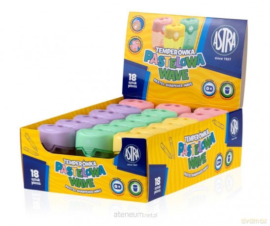 Temperówka z dwoma otworami Wave pastel (18 szt)