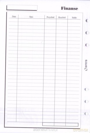 Wkład do organizera A5 Finanse