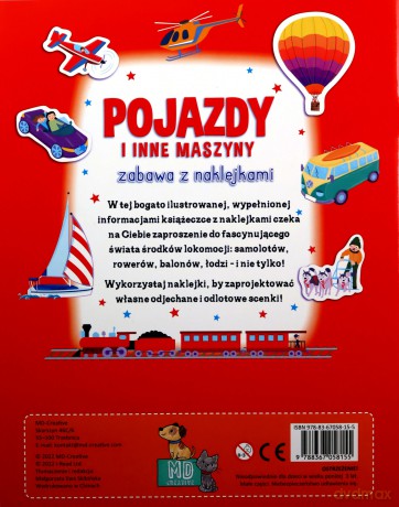 Zabawa z naklejkami. Pojazdy i inne maszyny [KSIĄŻKA]