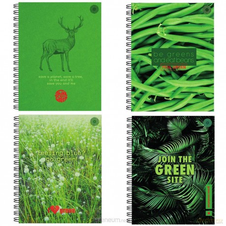 Zeszyt A4/80K kratka Think Green (5 szt)