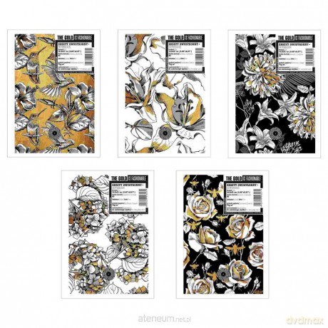 Zeszyt A5/60K linia Flowers Gold brokat (10 szt)