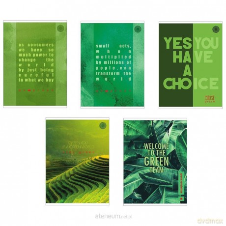 Zeszyt A5/96K kratka Think Green (5 szt)