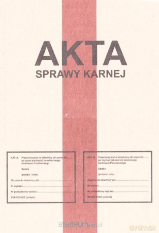 Zeszyt B5 Akta sprawy karnej