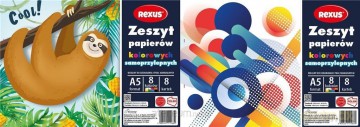 Zeszyt papierów kolor. samoprzylep. A5/8K (10 szt)