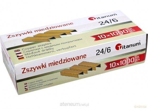 Zszywki miedziowane 24/6 1000 szt.