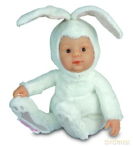 Lalka Anne Geddes Siedzący Króliczek Biały 9" [ZABAWKA]