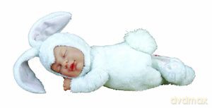 Lalka Anne Geddes Śpiący Króliczek Biały 9" [ZABAWKA]