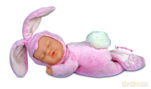 Lalka Anne Geddes Śpiący Króliczek Różowy 9" [ZABAWKA]
