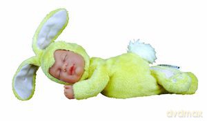 Lalka Anne Geddes Śpiący Króliczek Żółty 9" [ZABAWKA]