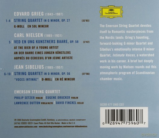 Emerson String Quartet: Intimate Voices:Grieg,Nielsen,Sibelius [CD]
