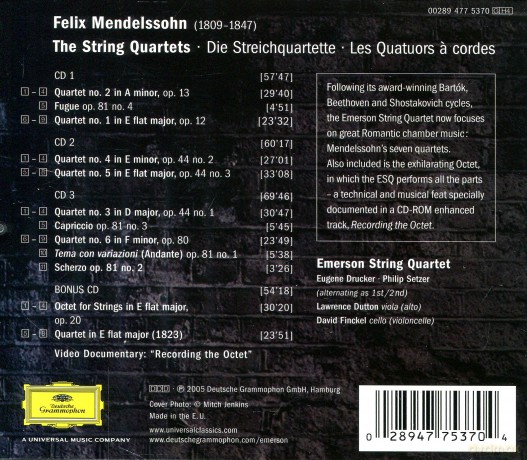Emerson String Quartet: Mendelssohn:Complete String Quartet [4CD]