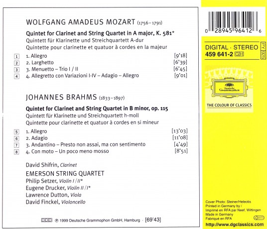 Emerson String Quartet: Mozart/Brahms [CD]