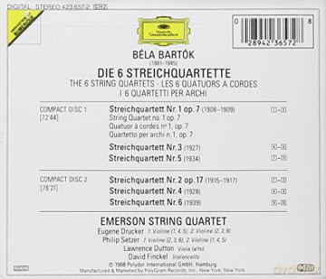 Emerson: Bartok:Str Quartets 1-6 [2CD]